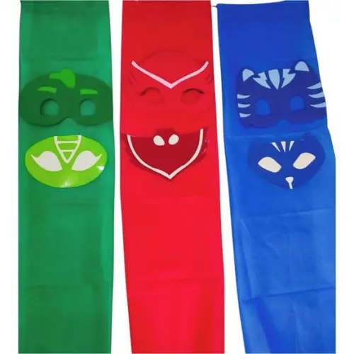 Kit Lembrancinha Pj com Capa e Máscara de Eva