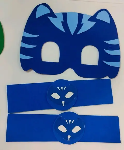Kit Lembrancinha Pj com Máscara e Bracelete de Eva p/ Festa