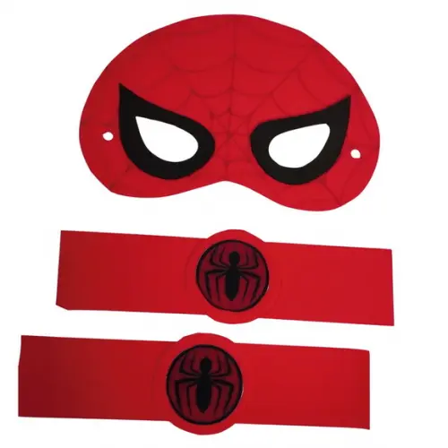 Kit Lembrancinha Spidey com Capa, Máscara e Bracelete Festa