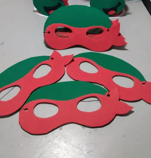 Lembrancinha Tartaruga Ninja Máscaras em Eva