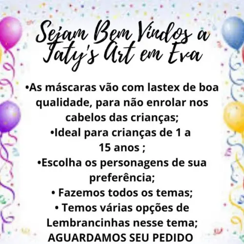 Máscara Bela e a Fera de Eva para Lembrancinha de Festa