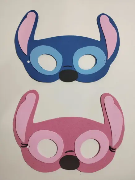 Mascara Infantil Stitch e Ade Eva para Lembrancinha de Festa