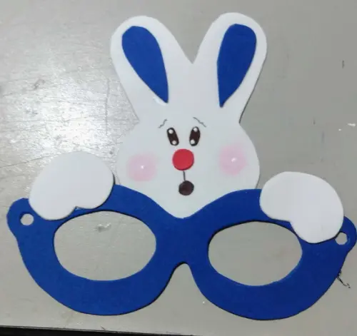 Mascara Óculos Coelhinho da Páscoa em Eva para Lembrancinha