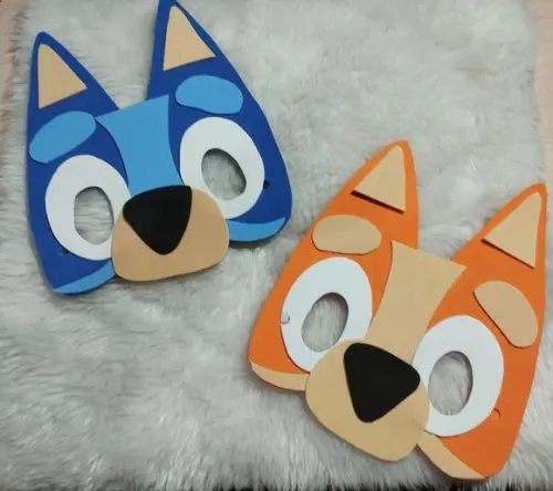 Máscaras Bluey de Eva para Lembrancinhas de Festa