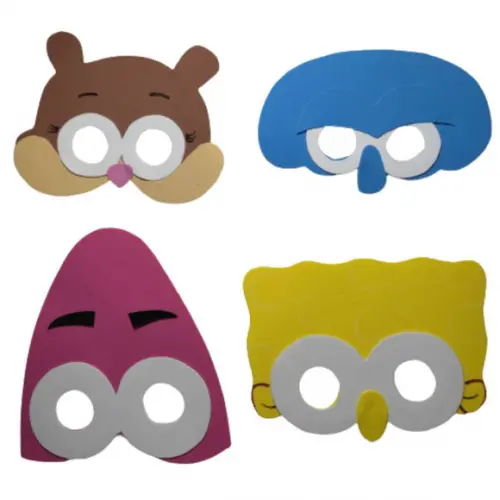 Máscaras Bob Esponja de Eva para Lembrancinhas de Festa