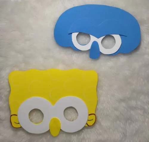 Máscaras Bob Esponja de Eva para Lembrancinhas de Festa