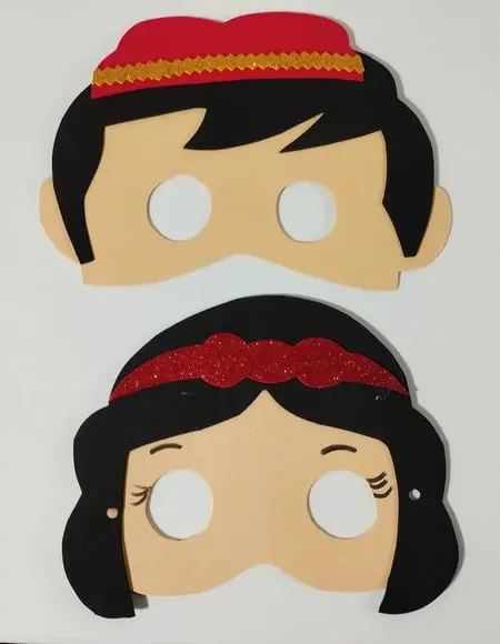 Máscaras Branca de Neve e Sete Anões para Lembrancinhas