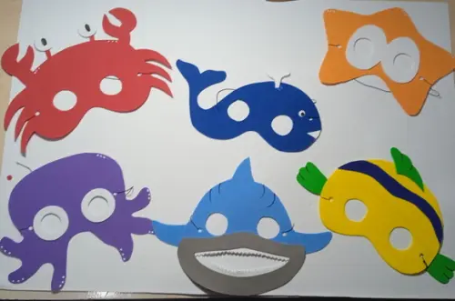 Máscaras Fundo do Mar Toda em Eva para Lembrancinhas