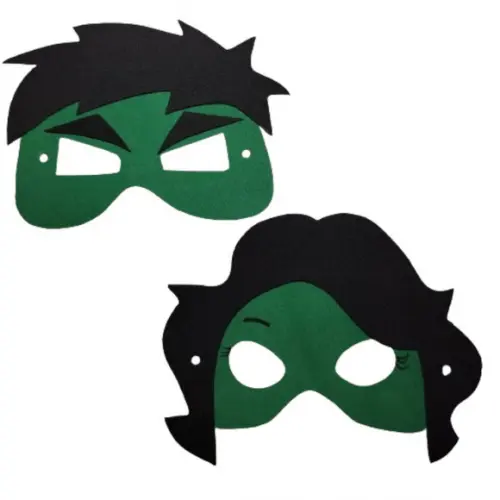 Máscaras Hulk em Eva Lembrancinha