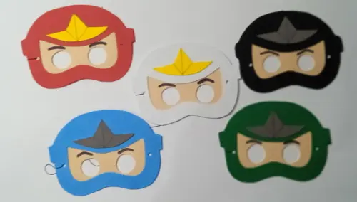 Máscaras Ninja Go de Eva para Lembrancinhas de Festa