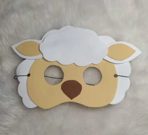 Mascaras Ovelhinha em Eva para Lembrancinhas