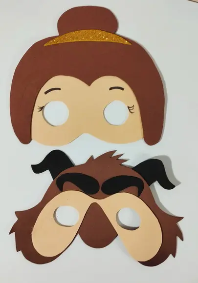 Máscaras Princesas e Príncipes Toda em Eva para Lembrancinha