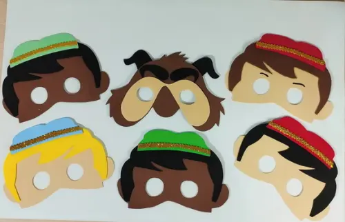 Máscaras Princesas e Príncipes Toda em Eva para Lembrancinha