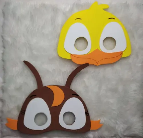 Máscaras Turma da Galinha de Eva para Lembrancinhas de Festa