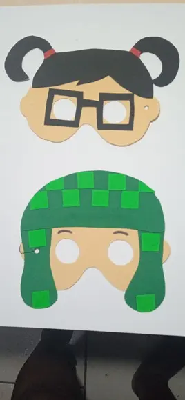 Máscaras Turma do Chaves Toda em Eva para Lembrancinhas