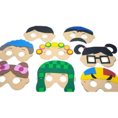 Máscaras Turma do Chaves Toda em Eva para Lembrancinhas
