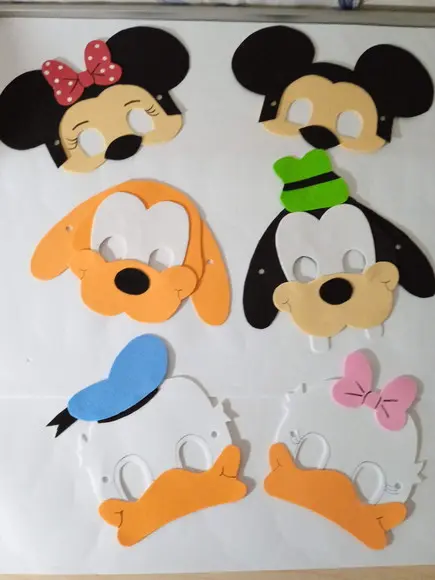 Máscaras Turma do Mickey Toda em Eva para Lembrancinham