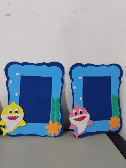 Porta Retrato Baby Shark Todo Em EVA