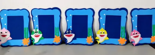 Porta Retrato Baby Shark Todo Em EVA