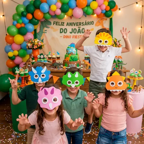 Máscaras Dino Baby Toda em Eva para Lembrancinhas