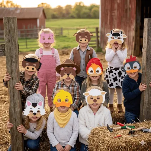 Máscaras Tema Fazendinha Toda em Eva para Lembrancnhas