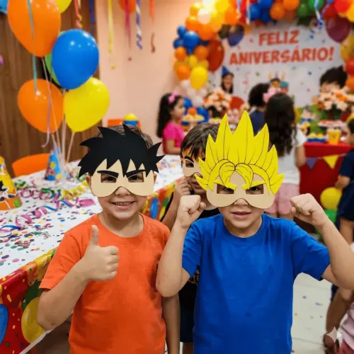 Máscaras Goku de Eva para Lembrancinhas de Festa