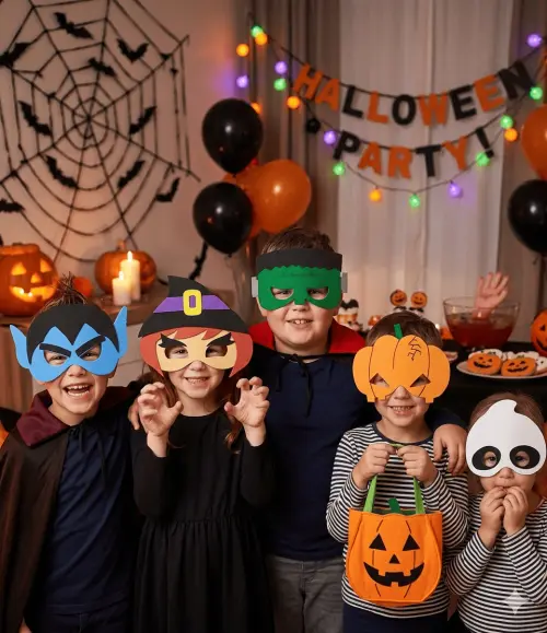 Máscaras Halloween de Eva para Lembrancinha de Festa