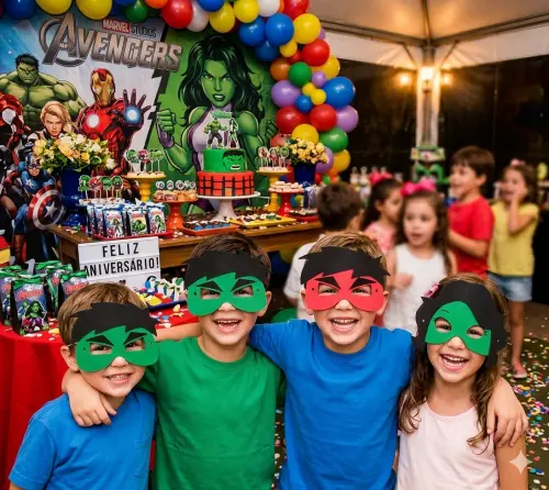 Máscaras Hulk em Eva Lembrancinha