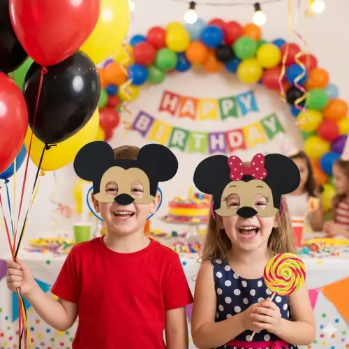 Máscaras Mickey e Minie em Eva Lembrancinha