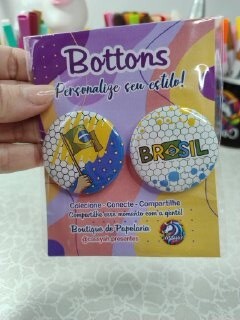 Kit Bottons - Brasil - Bandeira - Patriota - Copa