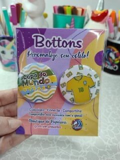 Kit Bottons - Brasil - Camiseta - Patriota - Copa - Mundo