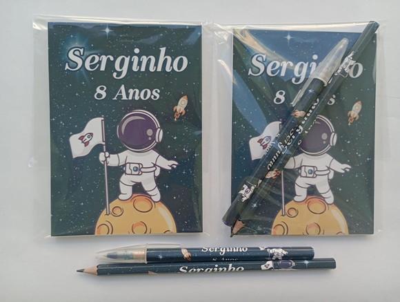 Bloquinho com Caneta e Lápis Astronauta