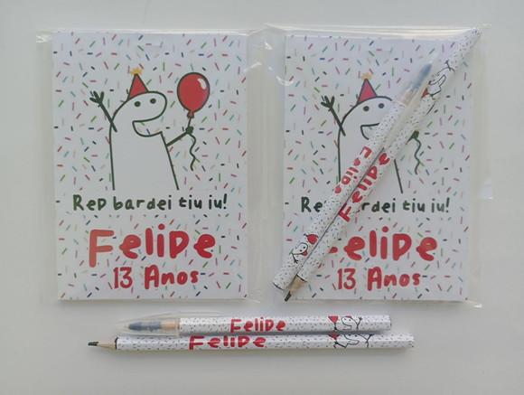 Bloquinho com Caneta e Lápis Flork Aniversário