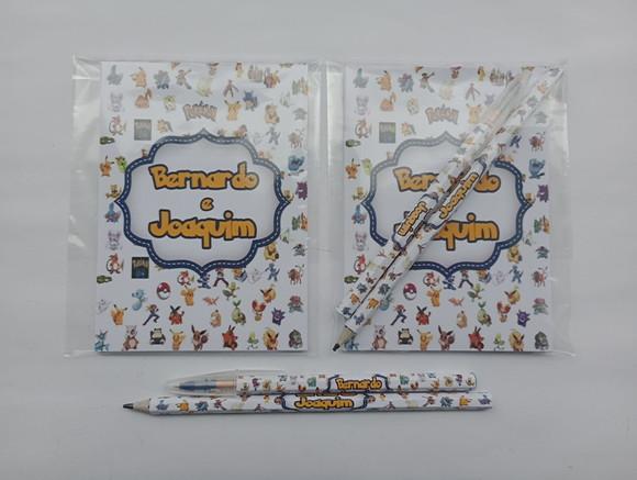 Bloquinho com Caneta e Lápis Pokémon