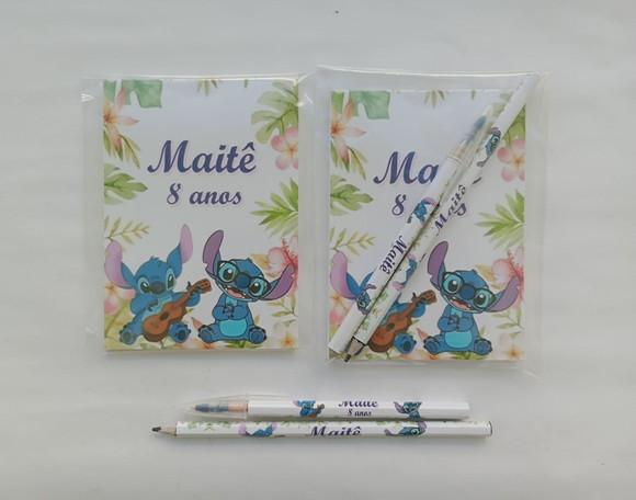 Bloquinho com Caneta e Lápis Stitch