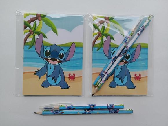 Bloquinho com Caneta e Lápis Stitch