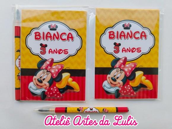 Bloquinho com Caneta Minnie Vermelha