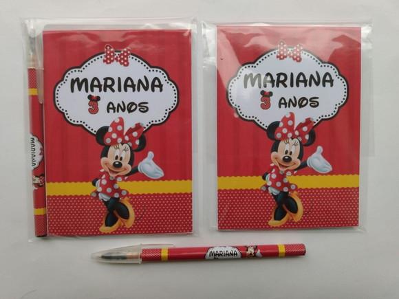 Bloquinho com Caneta Minnie Vermelha