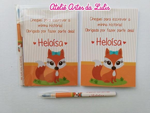 Bloquinho com Caneta Raposinha
