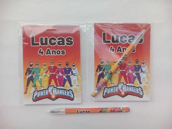 Bloquinho com Caneta Power Rangers