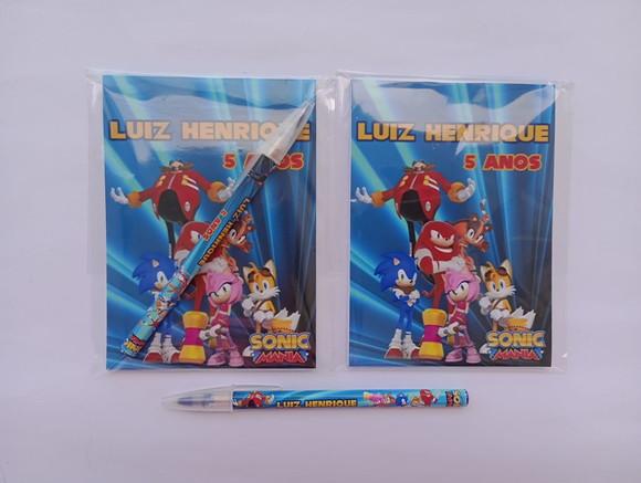 Bloquinho com Caneta Sonic