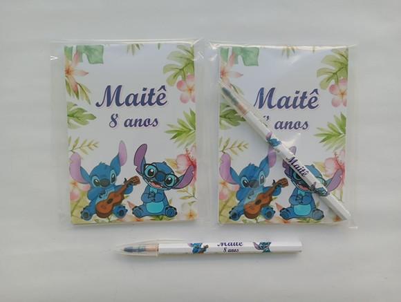 Bloquinho com Caneta Stitch