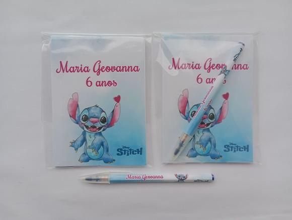 Bloquinho com Caneta Stitch Aquarela
