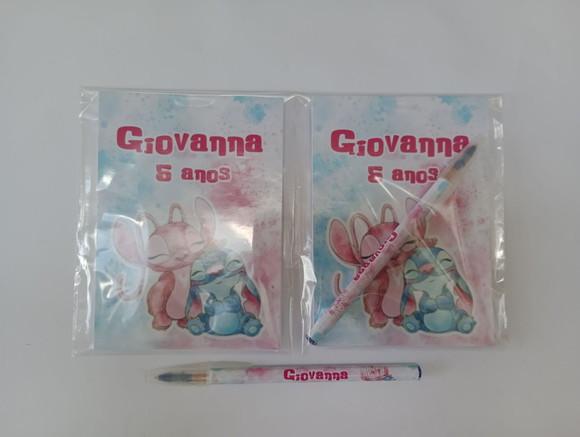 Bloquinho com Caneta Stitch Aquarela