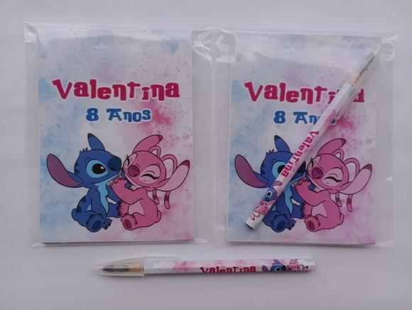 Bloquinho com Caneta Stitch e Angel