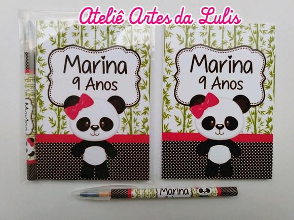 Bloquinho com Caneta Ursinha(o) Panda