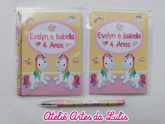 Bloquinho com Caneta Unicórnio