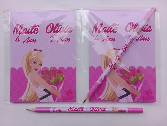 Bloquinho com Lápis Barbie