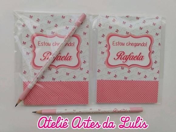 Bloquinho com Lápis Borboletas