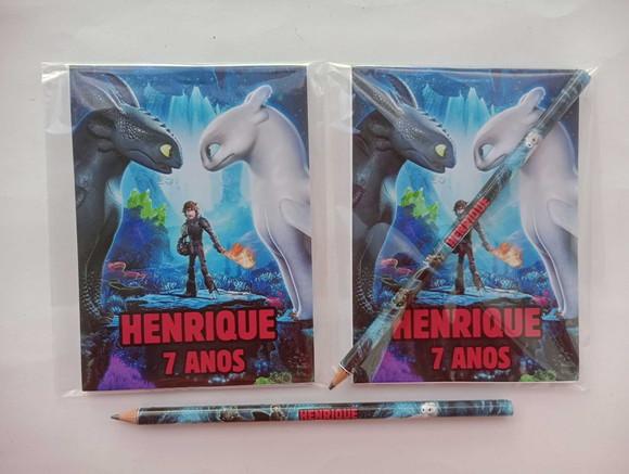 Bloquinho com Lápis Como Treinar Seu Dragão